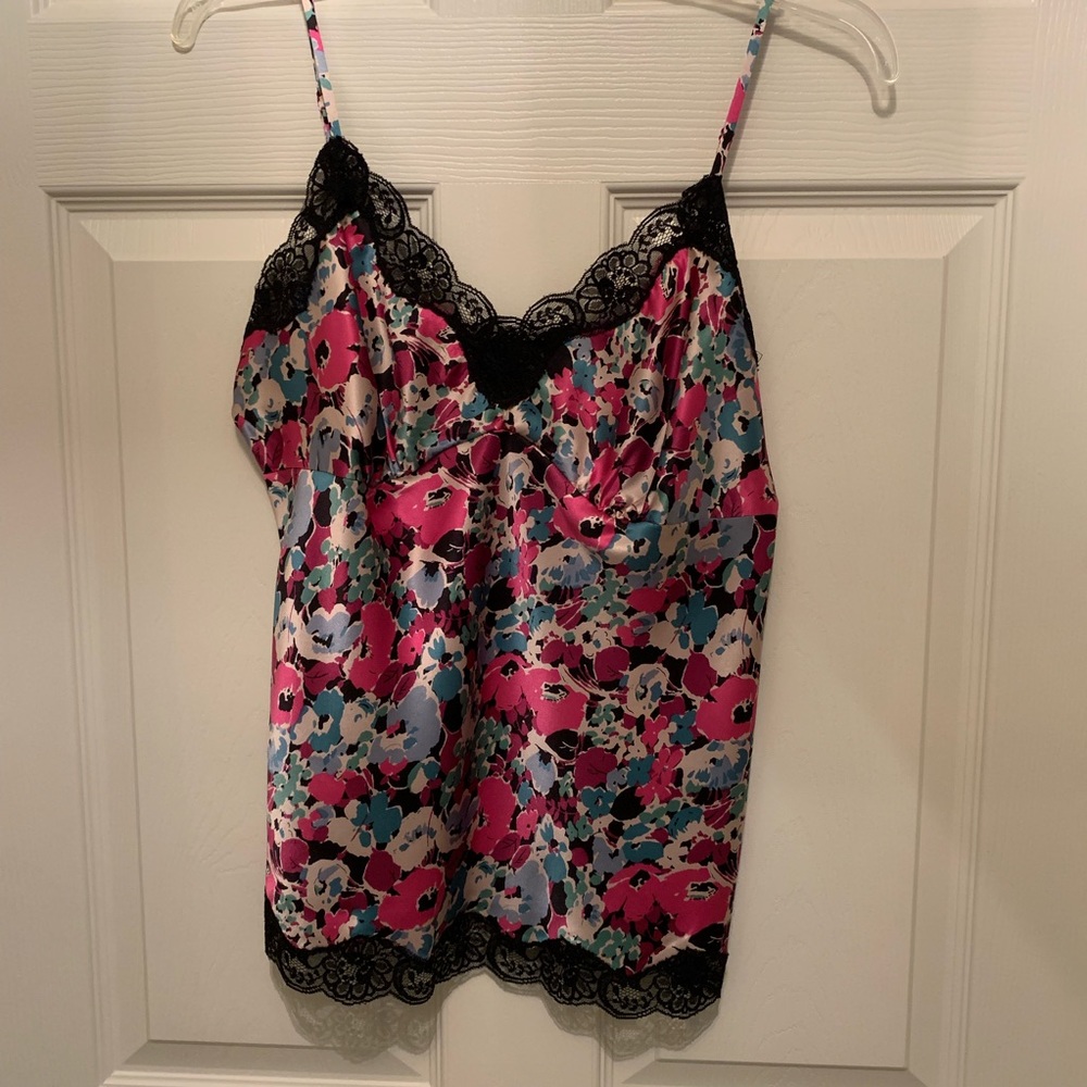 NWT Context Silk Fleet Week Floral Multi Camisole